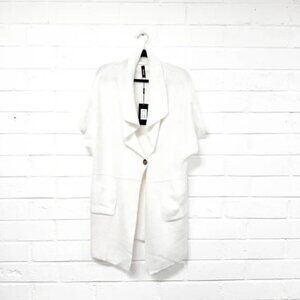 NWT Venti6 Single Button Oversized White Cardigan Small/Medium